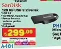 SANDİSK 128 GB USB 3.2 BELLEK SANDİSK 128 GB USB 3.2 BELLEK